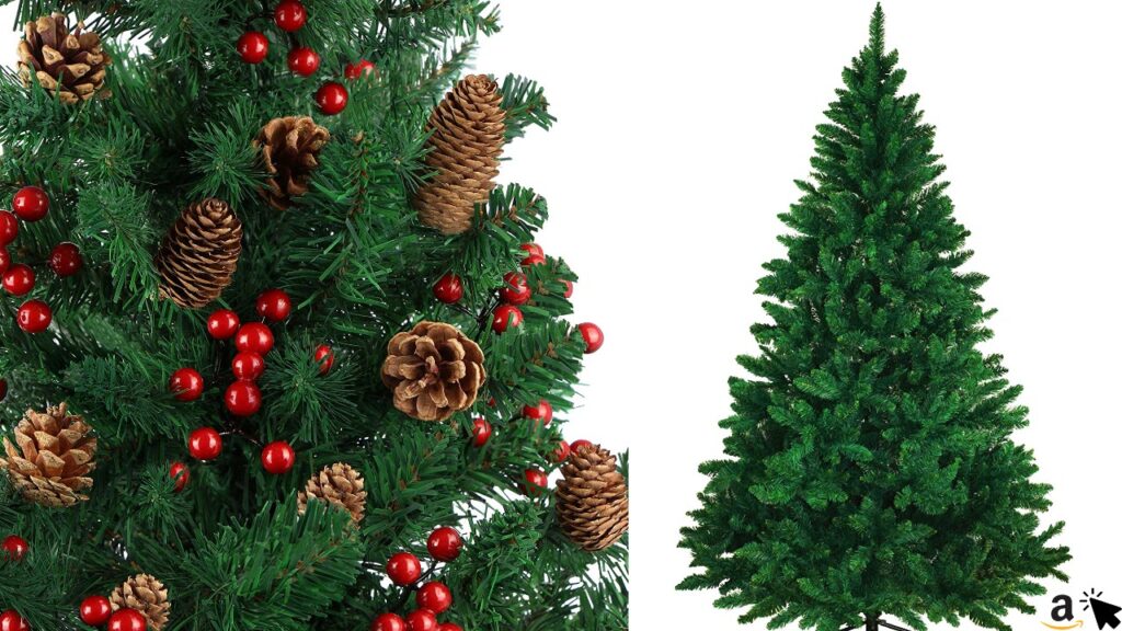 BB Sport Christbaum Weihnachtsbaum Mittelgrün PVC Tannenbaum Künstlich Standfuß Klappsystem, mehrere Größen von 120 - 240cm