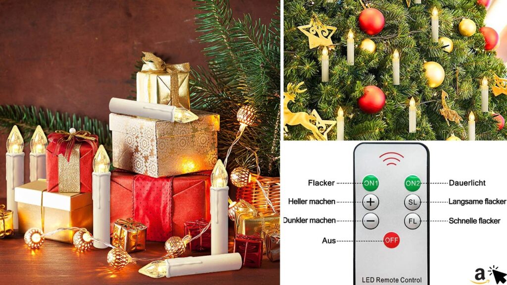 Froadp LED Flammenlose Baumkerzen Warmweiß Mini Weihnachtskerzen Batteriebetriebene Kerzen Kabellos, Christbaumkerzen mit Fernbedienung, mit Klammern, 30 Stück