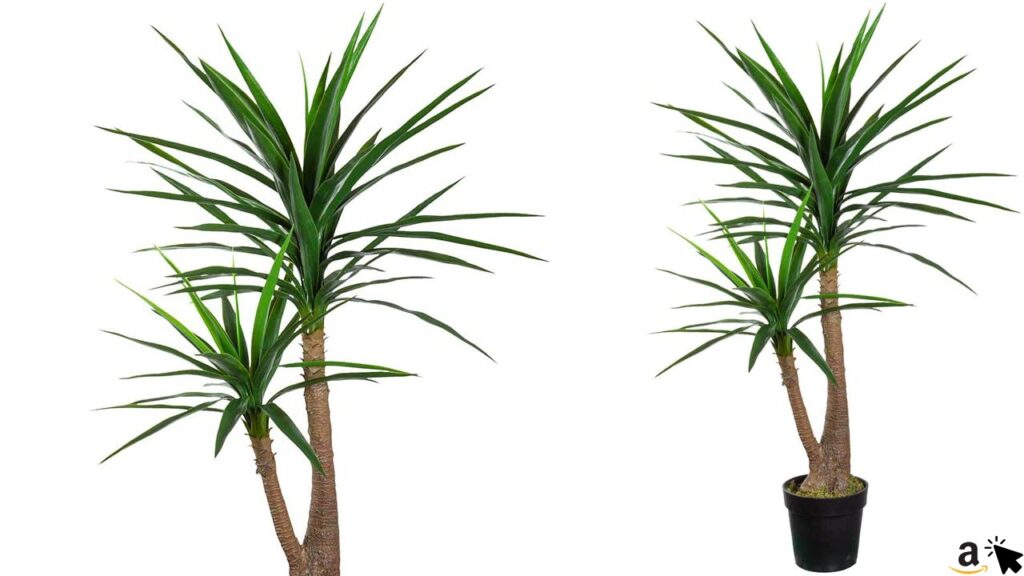 HTT Decorations Künstliche Yucca Palme, Kunstpflanze, 120 cm hoch