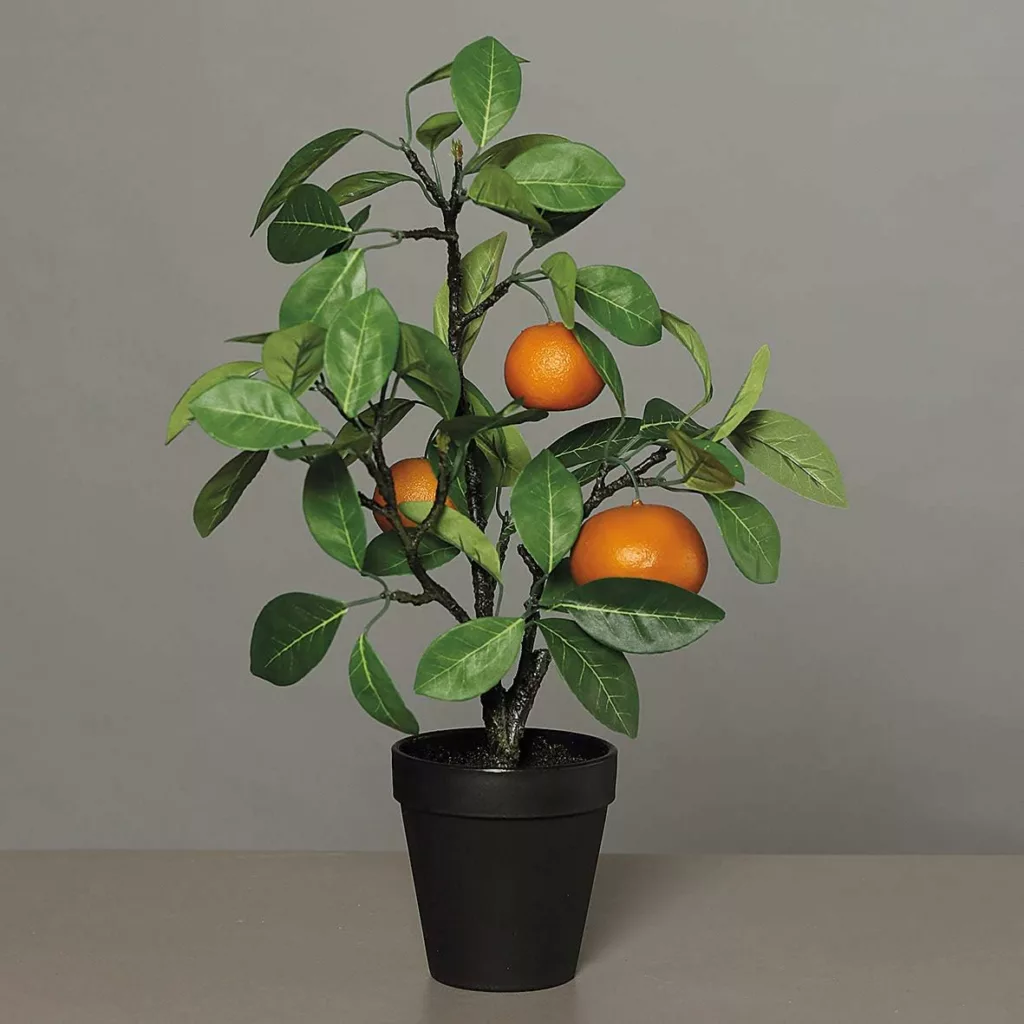 Künstlicher Orangenbaum mit 3 Orangen Höhe 55cm getopft
