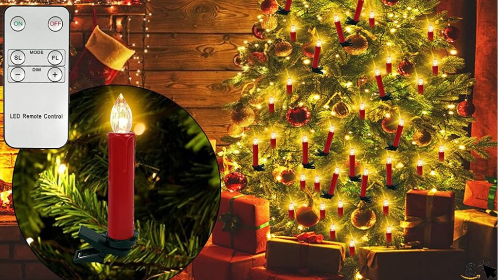 OZAVO LED Kerzen Rot 20er Weihnachtskerzen Kabellos Rot Weihnachtsbeleuchtung, LED Baumkerzen mit Fernbedienung, Christbaumkerzen Innenbeleuchtung
