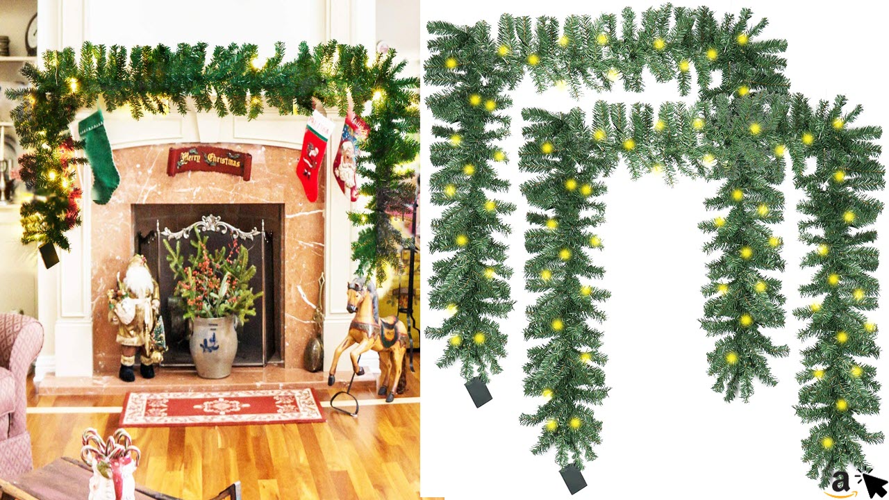 Künstliche Tannengirlande Weihnachten - 4 Größen Für Kamin, Treppe & Tür
